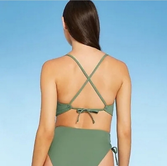 Shade & Shore Bikini Top Womens 36D Wasabi Green NEW - Picture 3 of 7